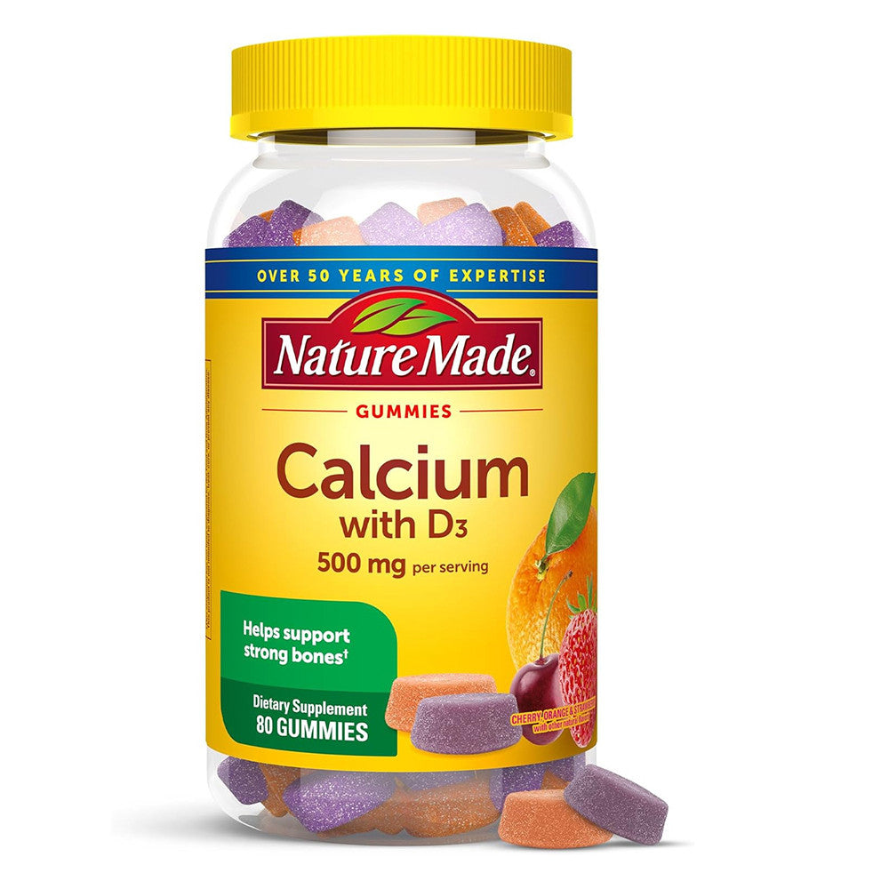 Nature Made Adult Gummies Calcium with Vitamin D3 Gummies, 80 Ea